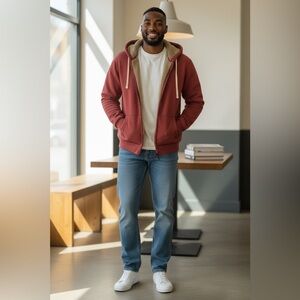 Northwest Men's Red Zip-Up Hoodie